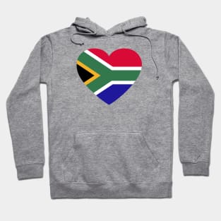 I Love South Africa // Heart-Shaped South African Flag Hoodie